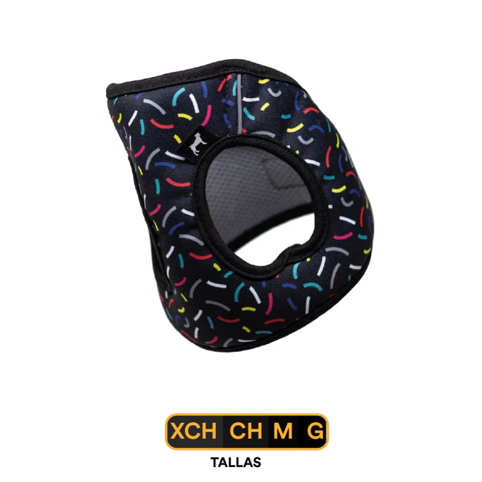 Pechera Para Perro Con Diseños Divertidos Full Print, De Fácil Transpiración y Muy Cómoda. Color Negro  - Extra Chica