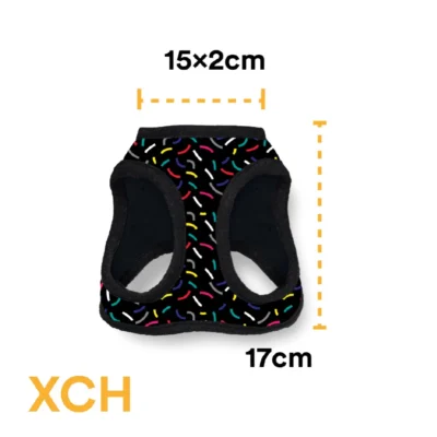 Pechera Para Perro Con Diseños Divertidos Full Print, De Fácil Transpiración y Muy Cómoda. Color Negro  - Extra Chica