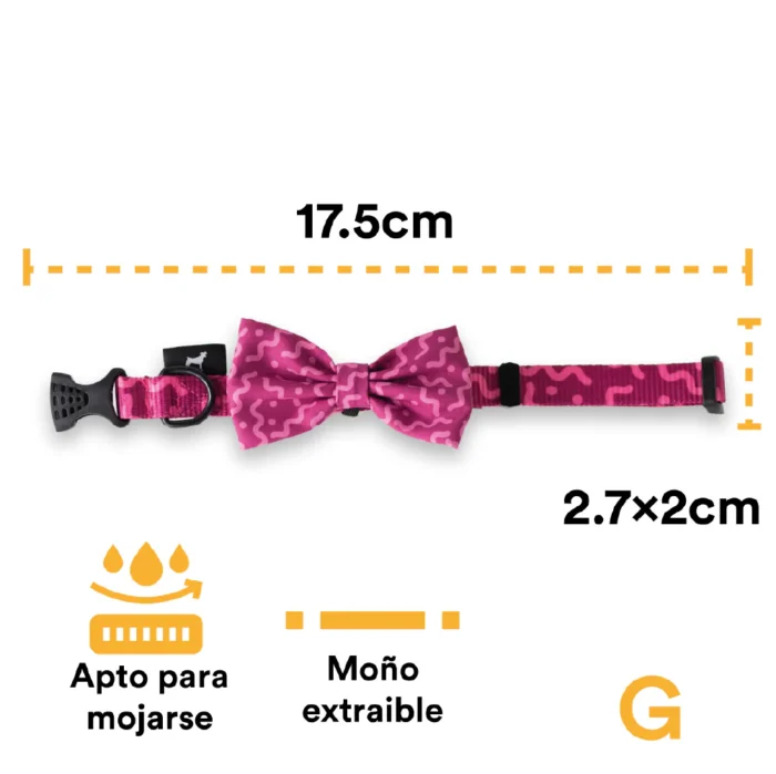 03_45a487a9-a5b2-4d42-a9ce-377887895f8b_1800x1800 Collar Con Moño Para Perro Jack Pet Style Con Cintilla Reforzada, Costuras De Refuerzo En Forma De Zigzag Y Herraje De Acero Reforzado Con Punto De Soldadura. Color Fucsia.