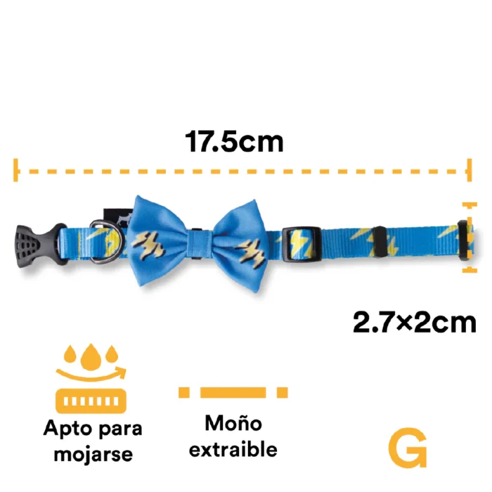 03_7d1fcc77-c087-4974-9107-88427d60ad64_1000x1000 Collar Con Moño Para Perro Jack Pet Style Con Cintilla Reforzada, Costuras De Refuerzo En Forma De Zigzag Y Herraje De Acero Reforzado Con Punto De Soldadura. Color Celeste.