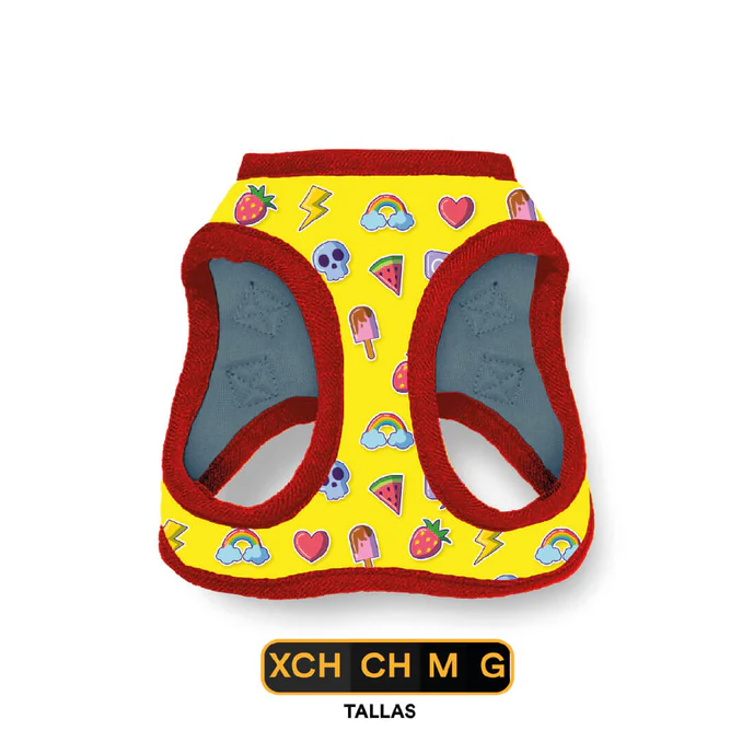 Pechera Para Perro Con Diseños Divertidos Full Print, De Fácil Transpiración y Muy Cómoda. Color Amarillo por Jack Pet