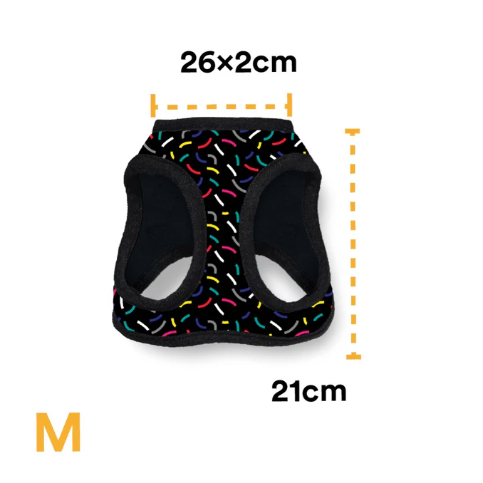 Pechera Para Perro Con Diseños Divertidos Full Print, De Fácil Transpiración y Muy Cómoda. Color Negro  - Extra Chica