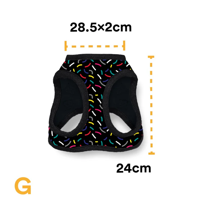 Pechera Para Perro Con Diseños Divertidos Full Print, De Fácil Transpiración y Muy Cómoda. Color Negro  - Extra Chica