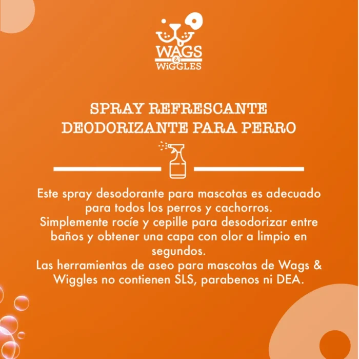 03_eda53189-818e-4fc1-b7b5-0340dd252962_1080x1079 Spray Desodorante Para Perros Wags & Wiggles, Aroma A Limpio Y Fresco. 355 mL