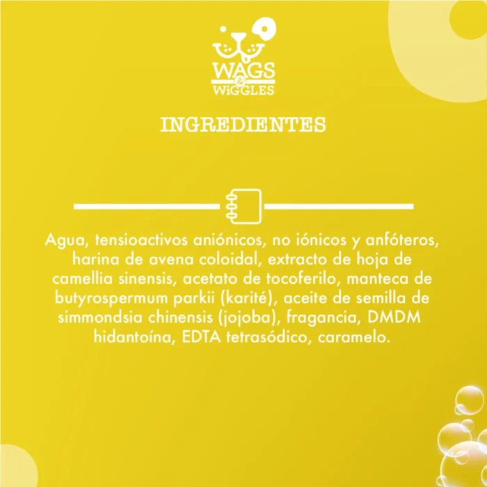 Shampoo Wags & Wiggles De Avena Natural Para Aliviar La Picazon Y Humectar  El Pelaje Seco. 473 mL