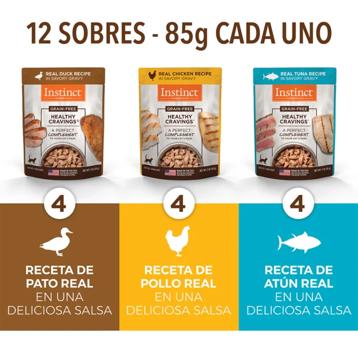 Alimento Húmedo Healthy Cravings Para Gato, Pack 12 sobres de 85 g