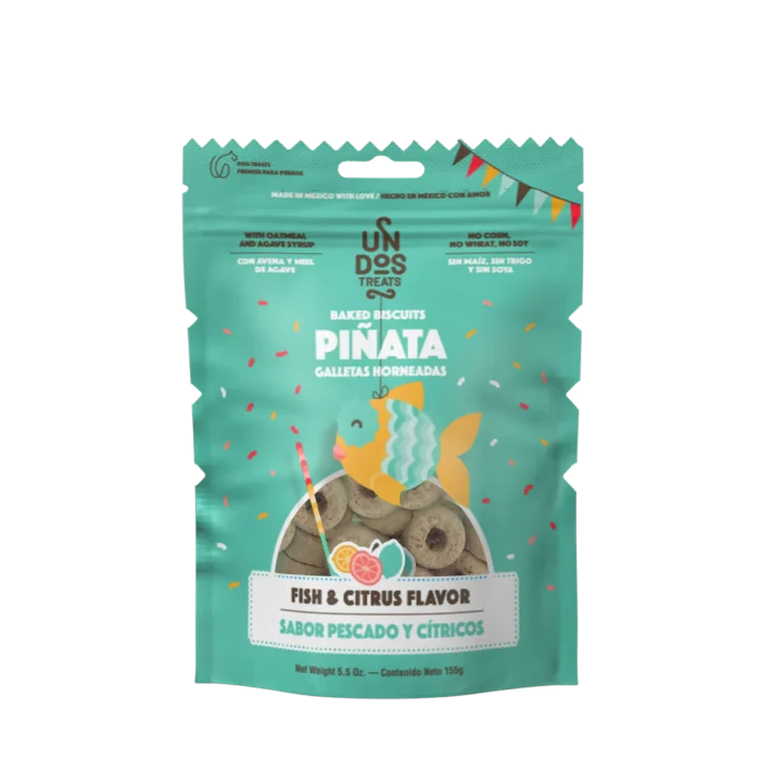 PescadoFront_1800x1800 Un dos Treats Baked Biscuits Pi?ata Galletas Horneadas- Sabor Pescado y Citricos 5.5 oz
