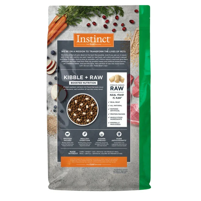Instinct Raw Boost de Cordero con Granos y Avena para Perros